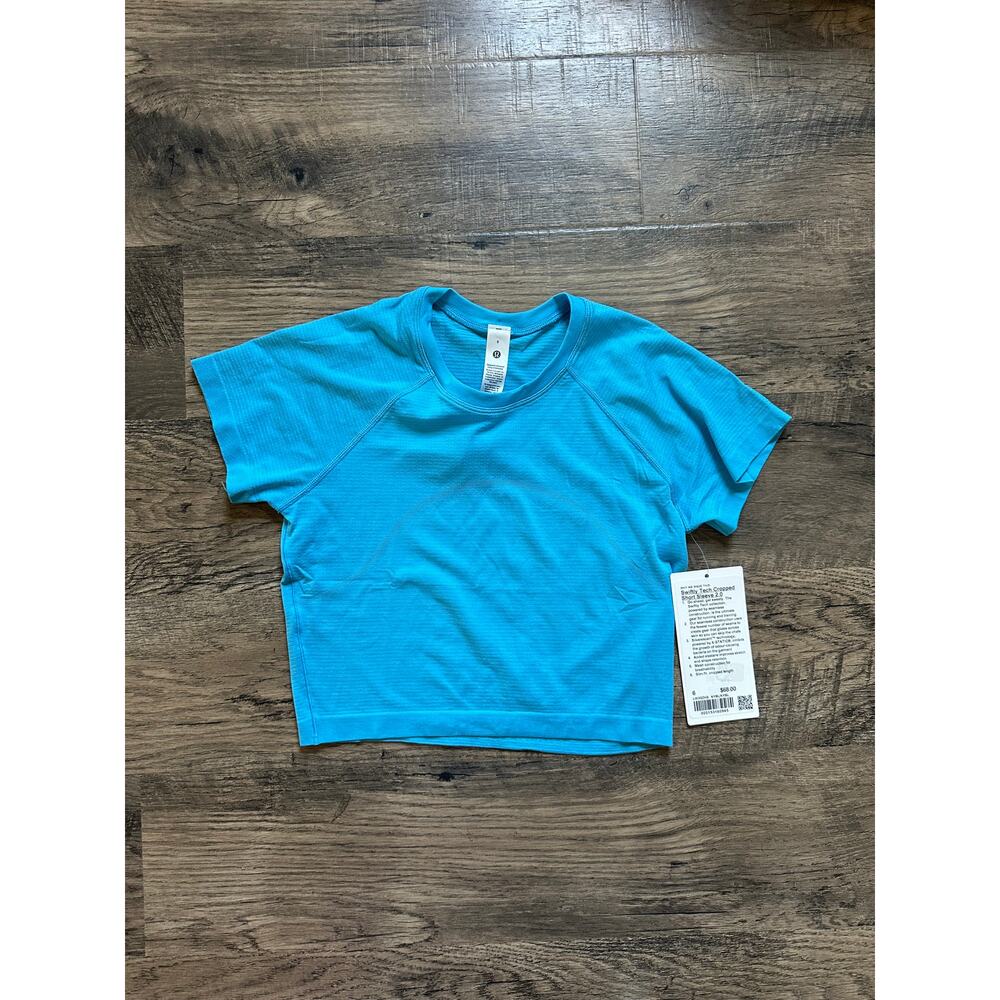 Lululemon Swifty Tech 2.0 Cropped T-Shirt Kayak Blue Size 6